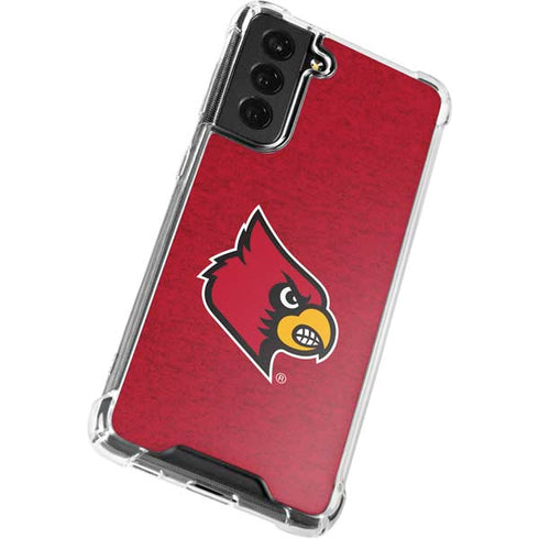 University of Louisville Red Background Galaxy S21 FE Clear Case